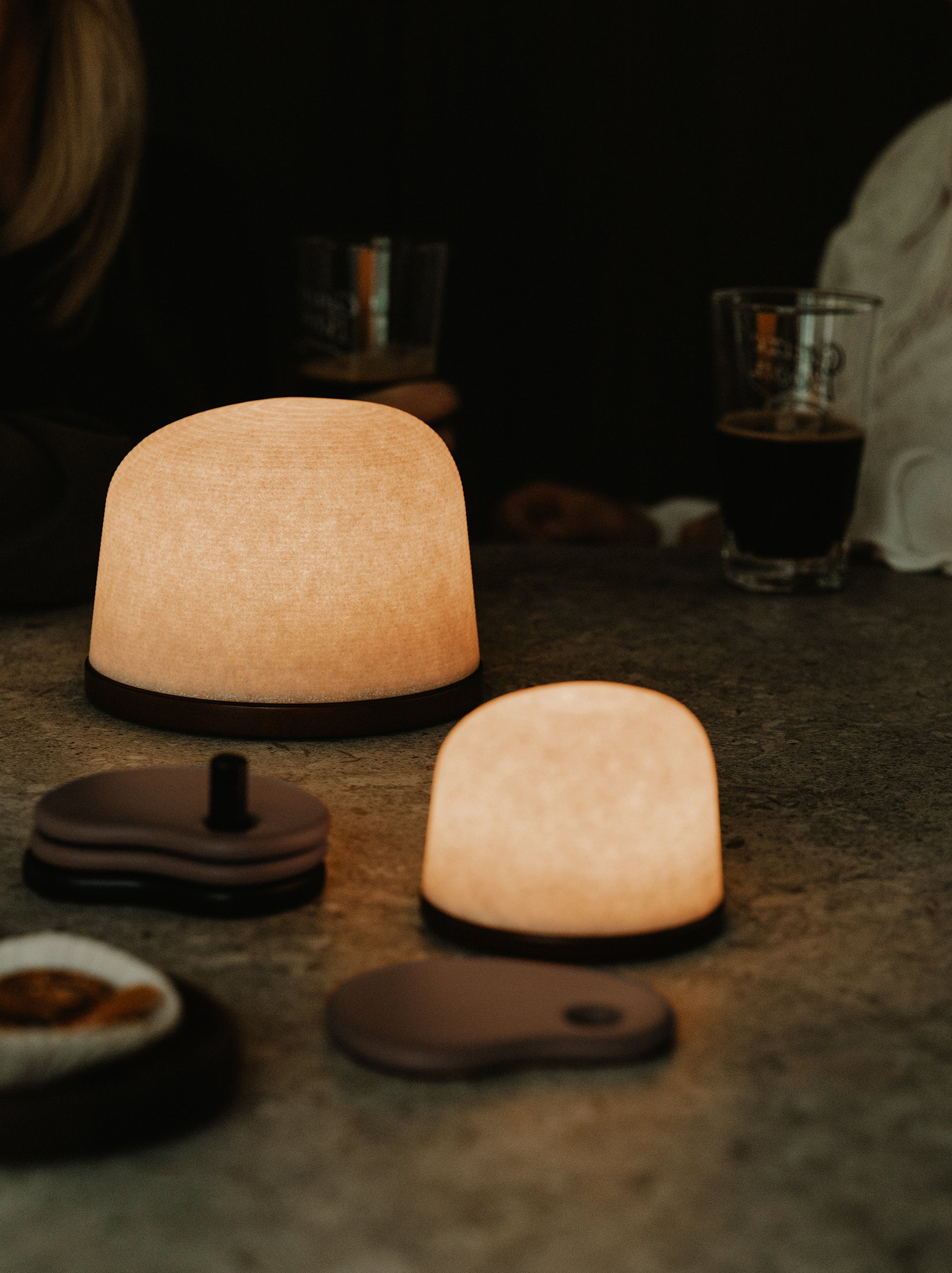 Fondant Small sfeerlamp 100% gerecycleerd op Thermo Es Set/3 | H 7,5 cm x Ø 9,6 cm