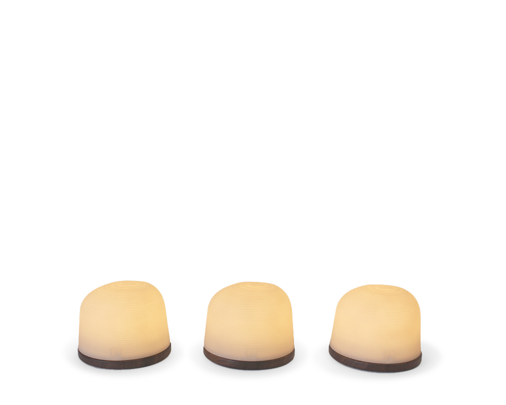Fondant Small sfeerlamp gerecycleerd op Thermo Es Set/3 | H 7,5 cm x Ø 9,6 cm
