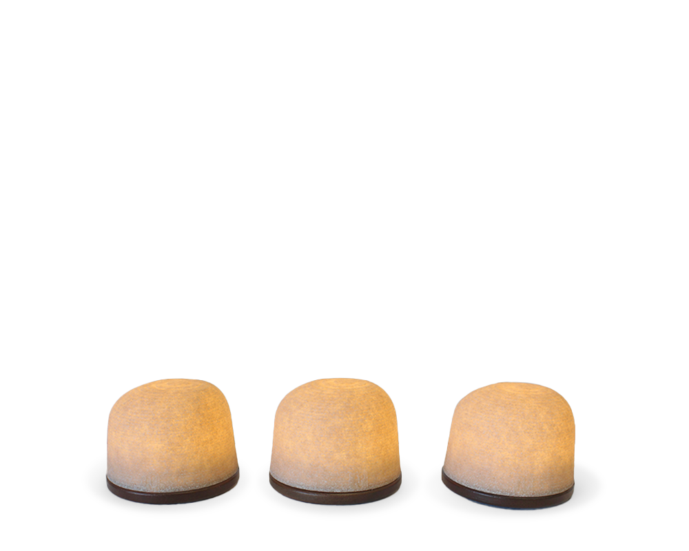 Fondant Small sfeerlamp 100% gerecycleerd op Thermo Es Set/3 | H 7,5 cm x Ø 9,6 cm