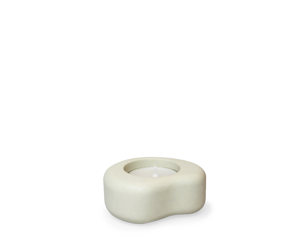 Fondant small T- light holder | ZAND | H 3,2 x 7,3  x 6,2 cm