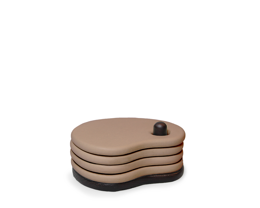 Fondant Coaster Set/4 | MOCHA | H 5 x10 x 8,6 cm