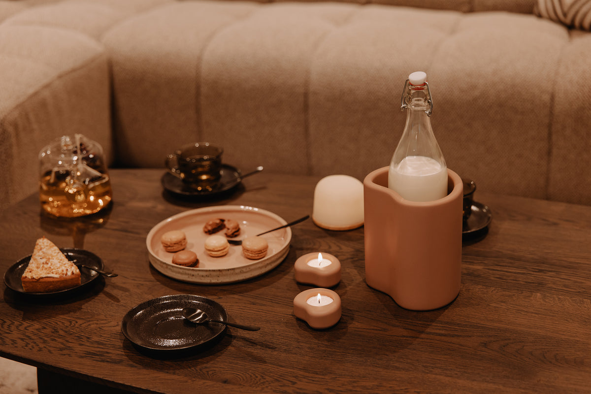 Fondant small T- light holder | MOCHA | H 3,2 x 7,3  x 6,2 cm