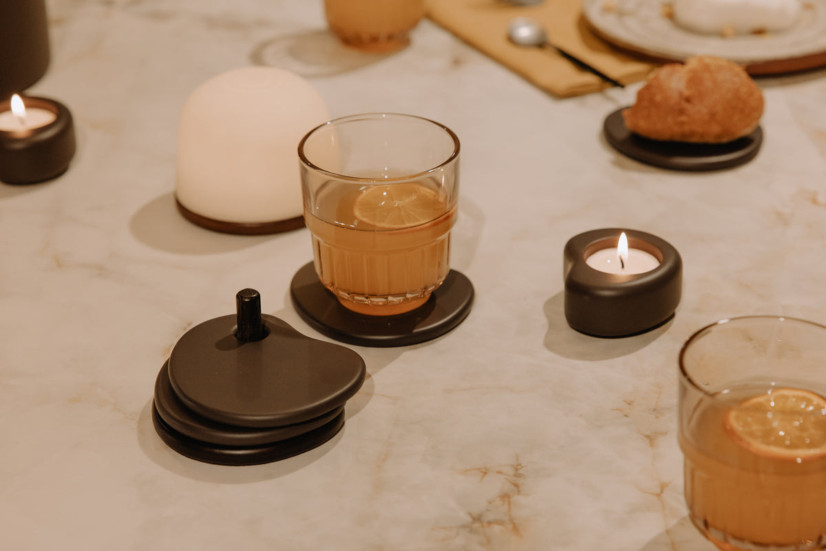 Fondant Coaster Set/4 | AARDE | H 5 x10 x 8,6 cm