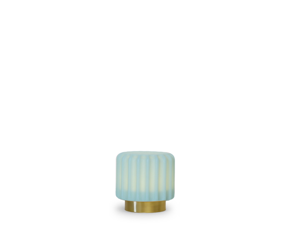 Dentelles 9 licht USB recharge PISTACHE/GOUD | 9 cm x Ø 9 cm
