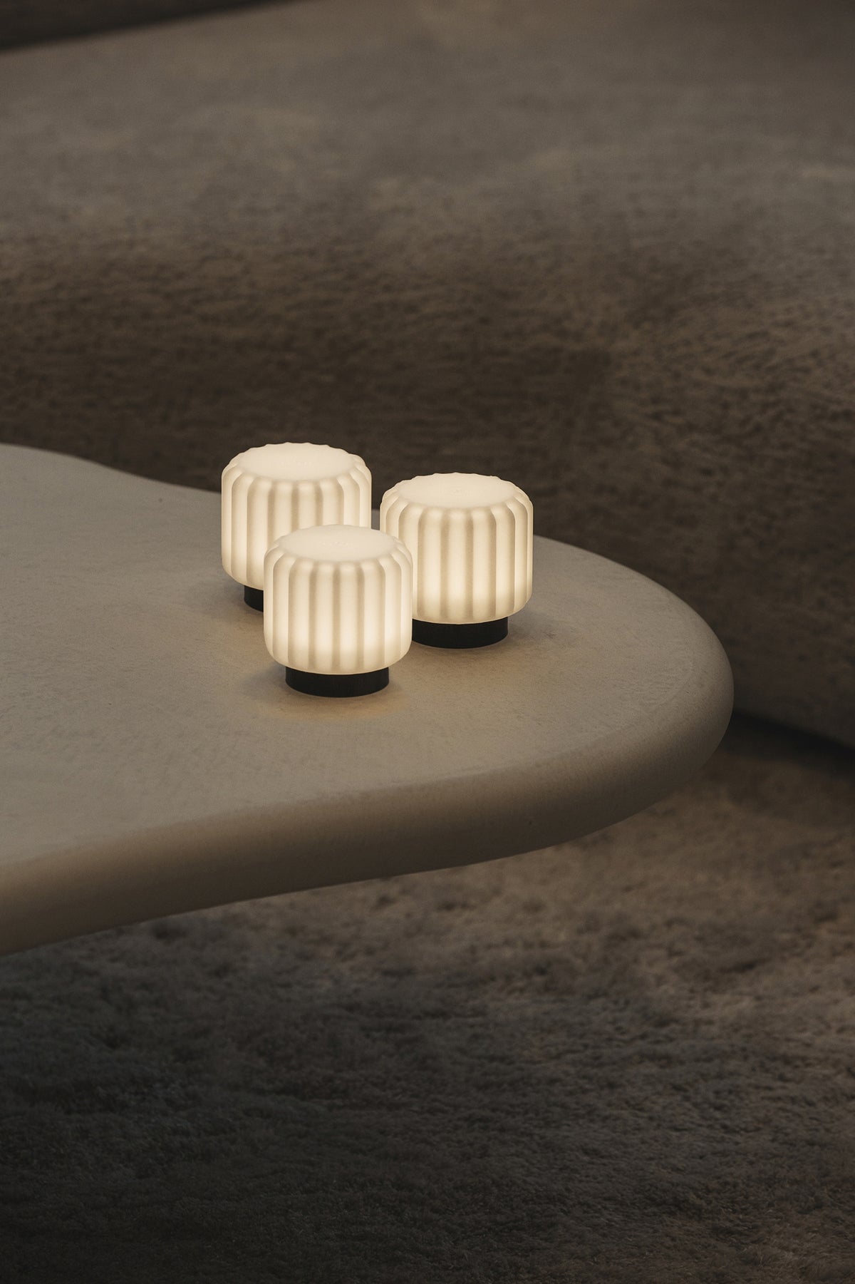 Dentelles 9 light USB recharge ZWARTE basis Set/3 | 9 cm x Ø 9 cm
