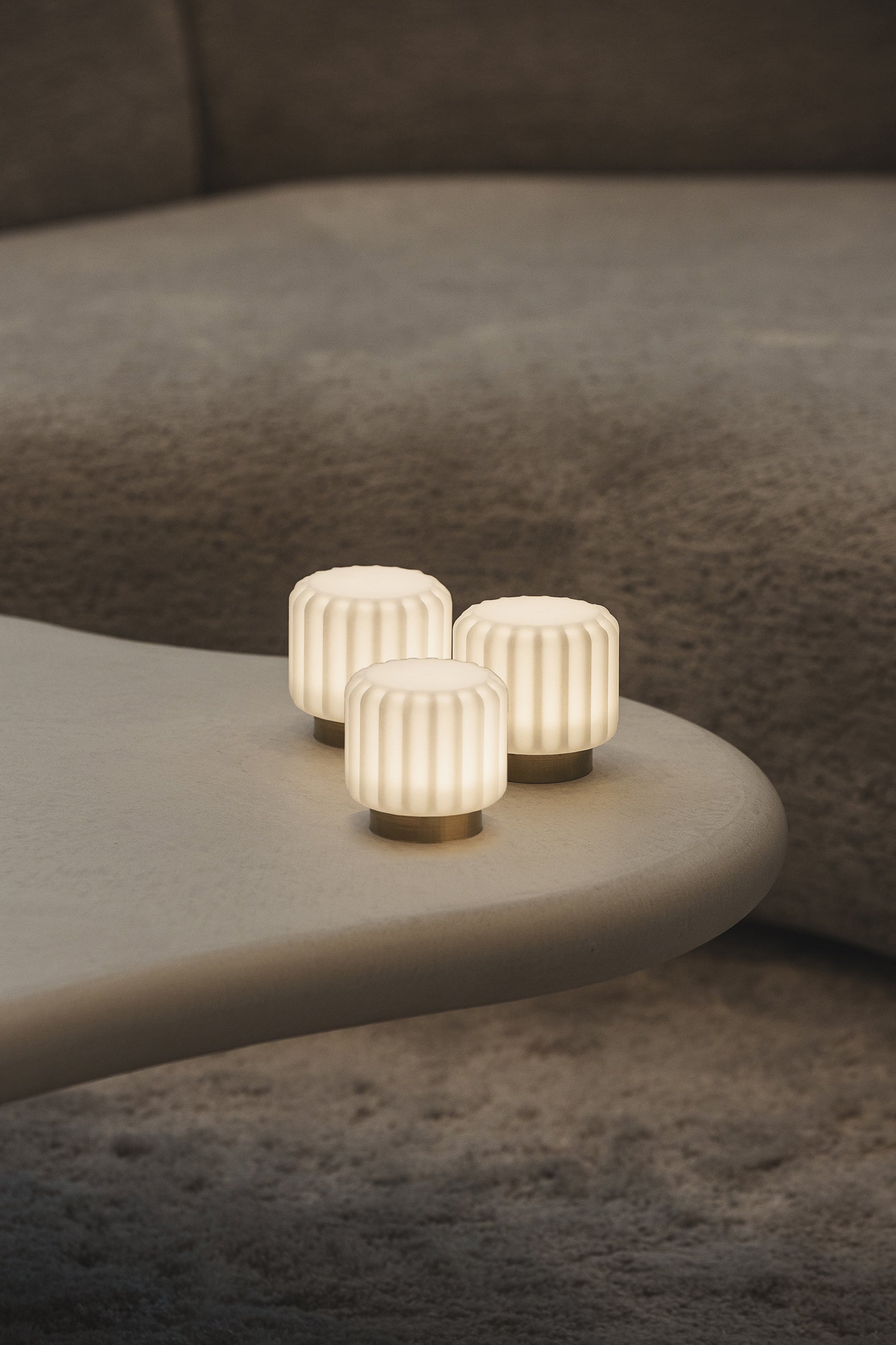 Dentelles 9 licht USB recharge GOUD basis Set/3 | 9 cm x Ø 9 cm