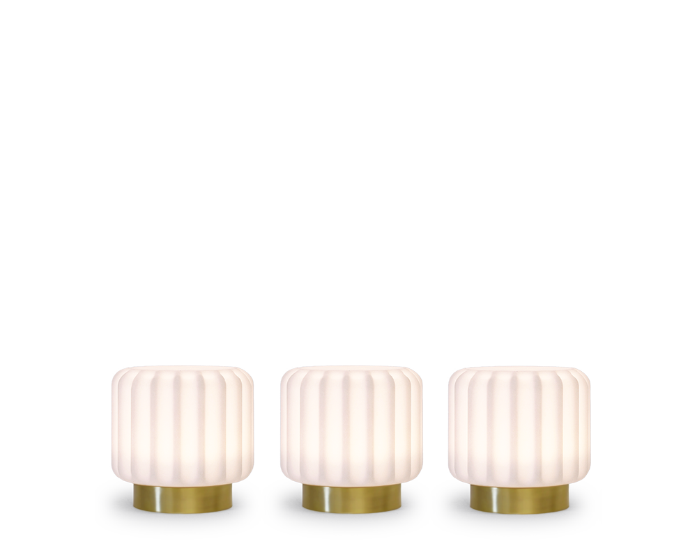 Dentelles 9 licht USB recharge GOUD basis Set/3 | 9 cm x Ø 9 cm