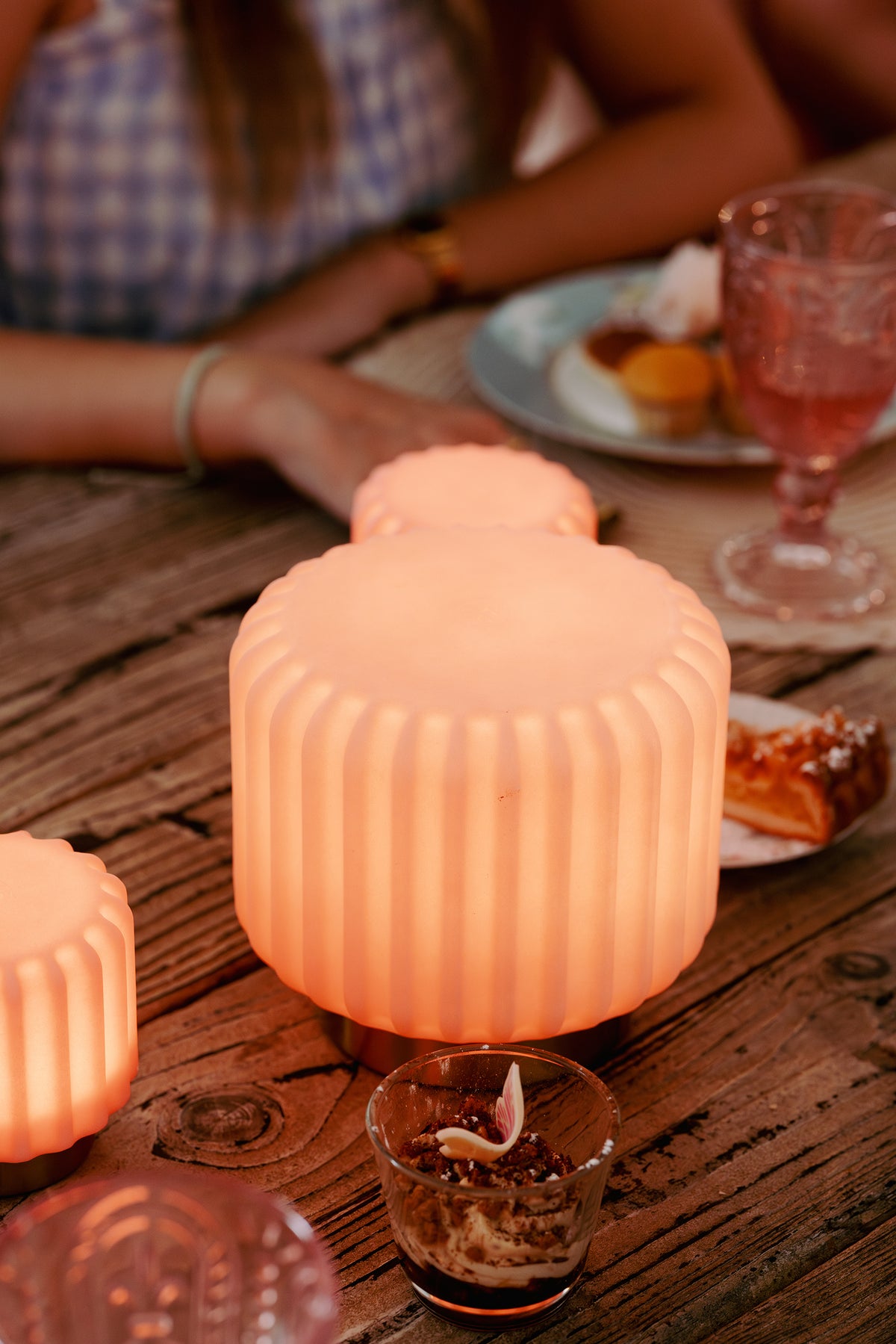 Dentelles 15 licht USB recharge FRAISE/GOUD | 15 cm x Ø 16 cm