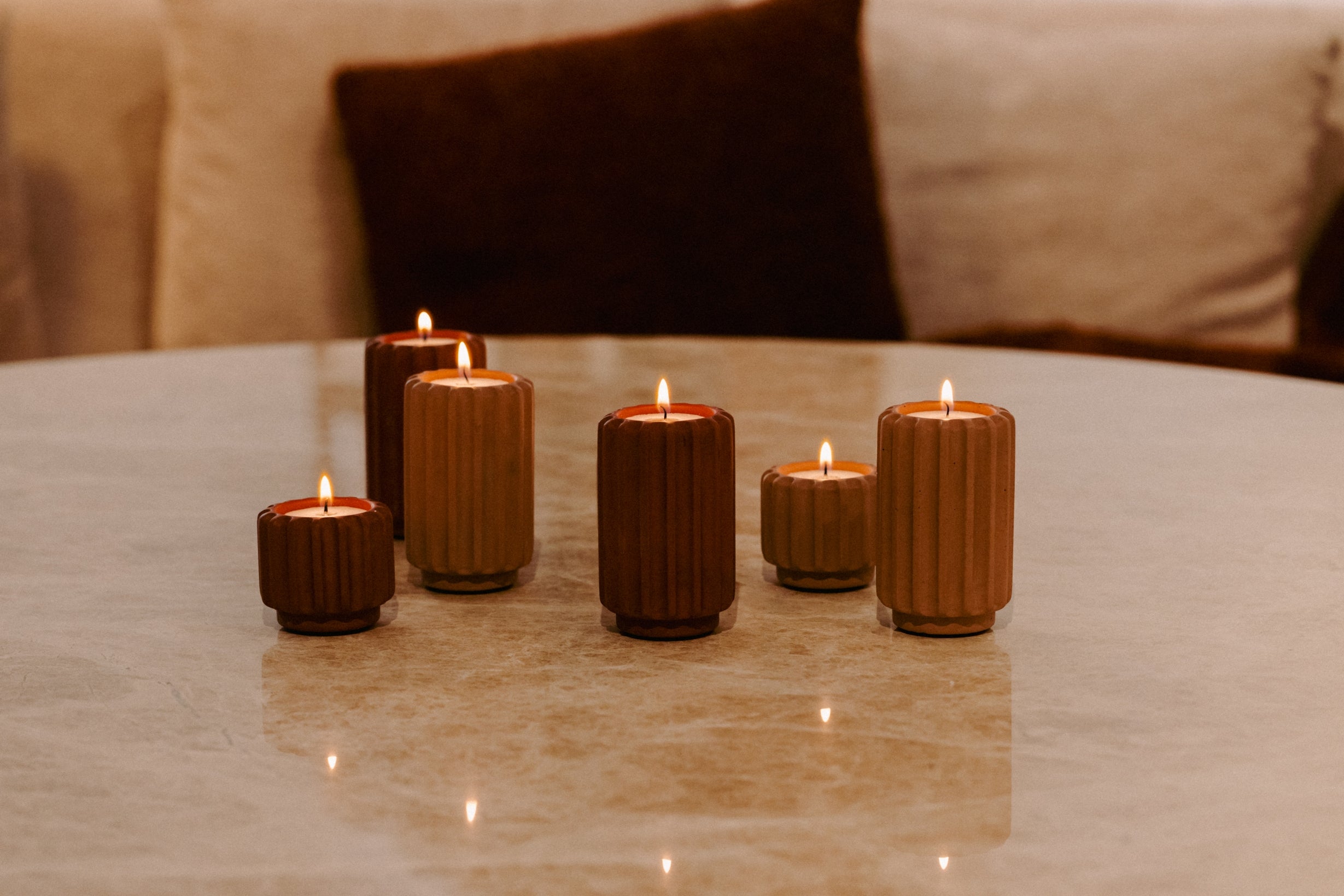 Dentelles T- LIGHT wide | Mocha | 5 x dia 6 cm