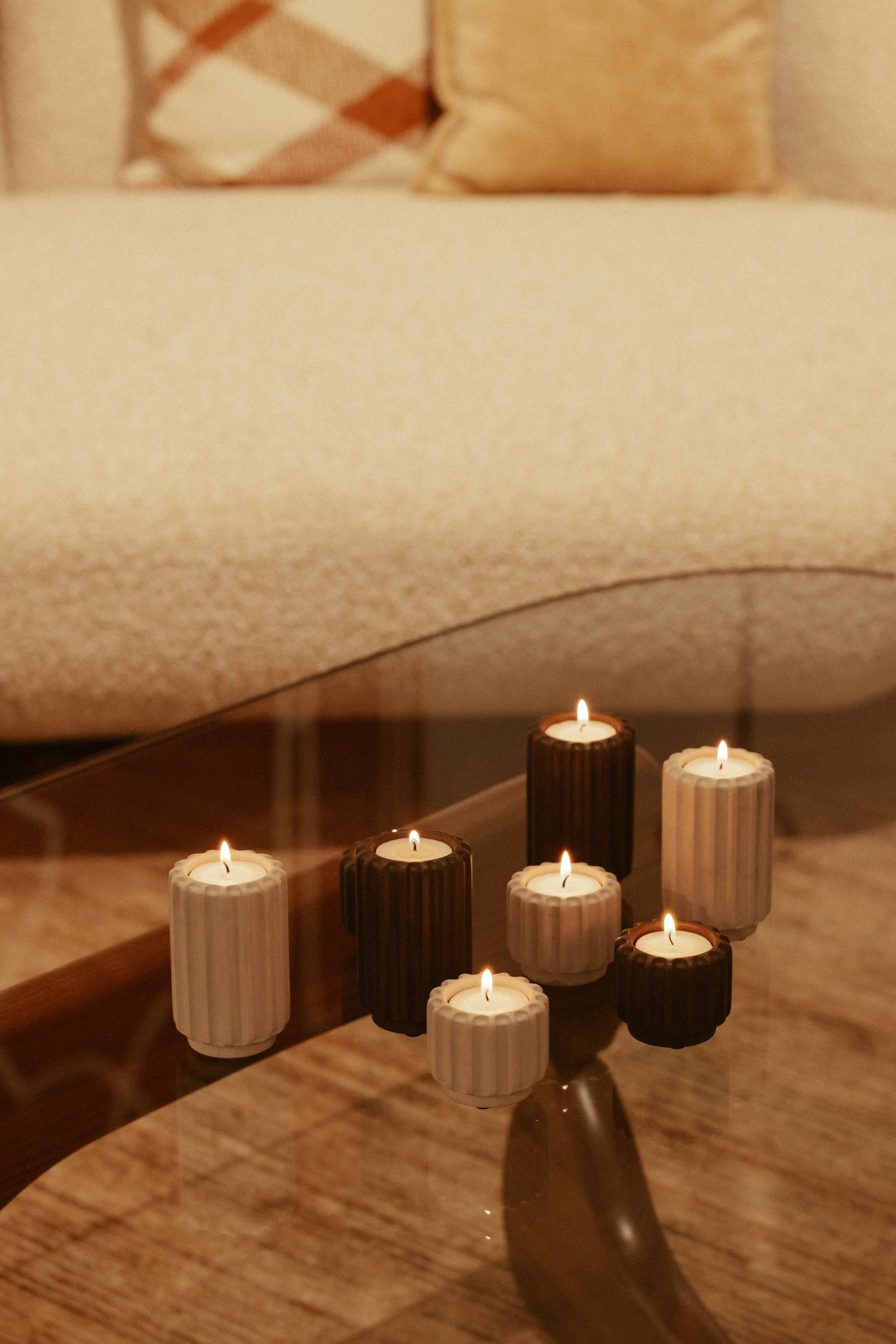 Dentelles T- LIGHT wide | Silk | 5 x dia 6 cm