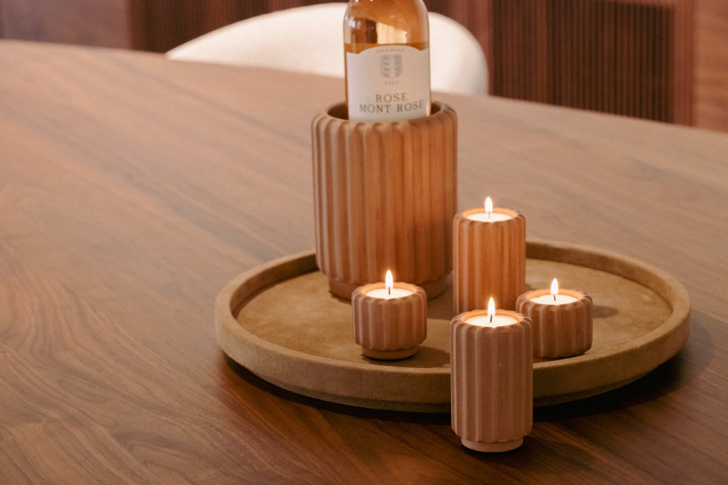 Dentelles T- LIGHT tall | Mocha | 9,5 x dia 6 cm