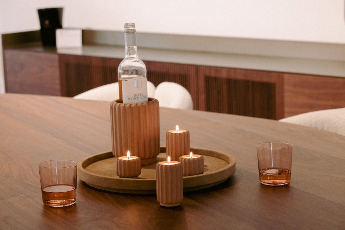 Dentelles T- LIGHT tall | Mocha | 9,5 x dia 6 cm