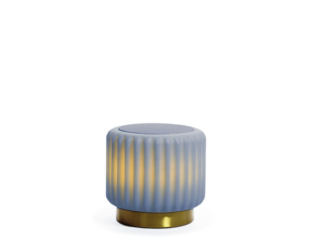 Dentelles speaker + Licht USB recharge BLUEBERRY/GOUD | 12,5 cm x Ø 13,5 cm