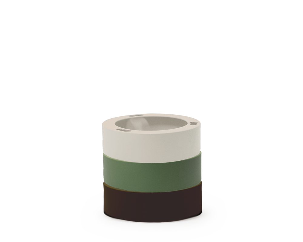 Dentelles set van 3 Ringen ZIJDE/OLIJF/BRUIN voor modellen 15 & 29 | H 3 Ø 10,4 cm