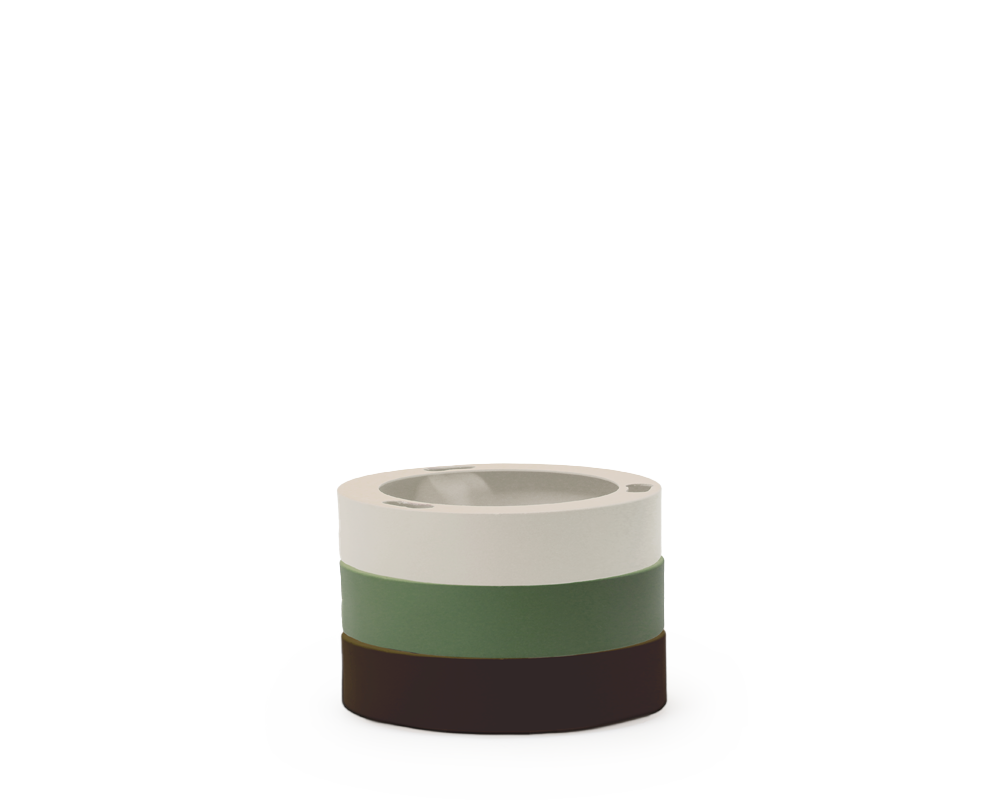 Dentelles set 3 ringen ZIJDE/OLIJF/BRUIN voor modellen speaker | H 2,2 Ø 10,5 cm