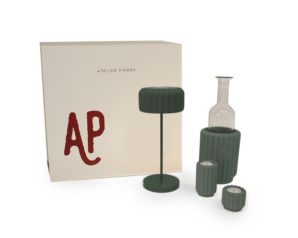 Relax Gift Box Dentelles Olive | 36,5 x 36 x  H 17 cm