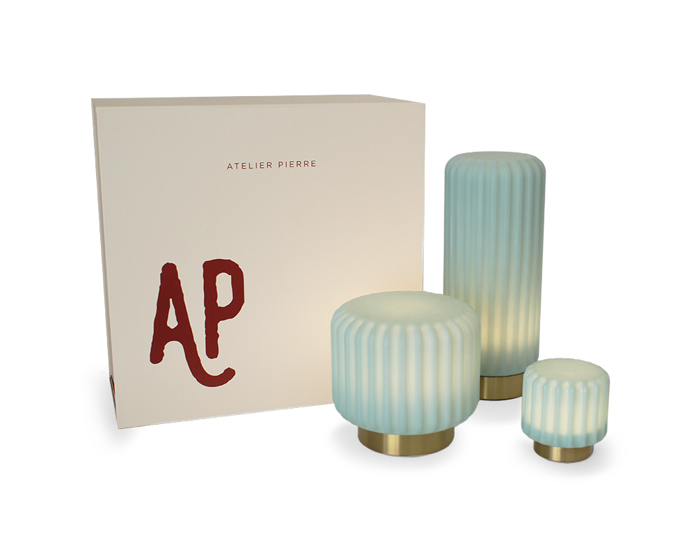 Atelier Pierre Luxe Gift Box Dentelles PISTACHIO | 36,5 x 36 x  H 17 cm