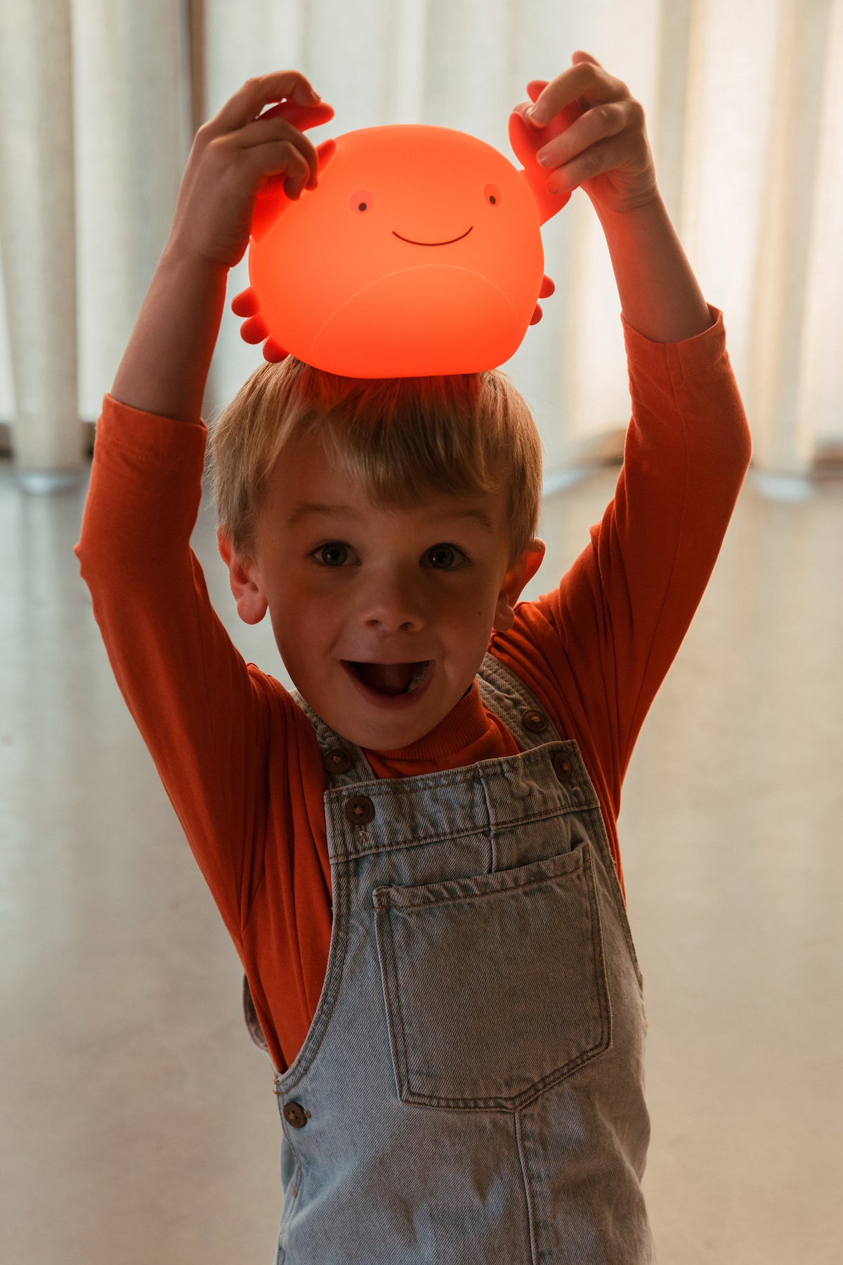 Theo krab KORAAL LED LICHTJE, USB recharge | H 12,8 x 18 x 9,6 cm