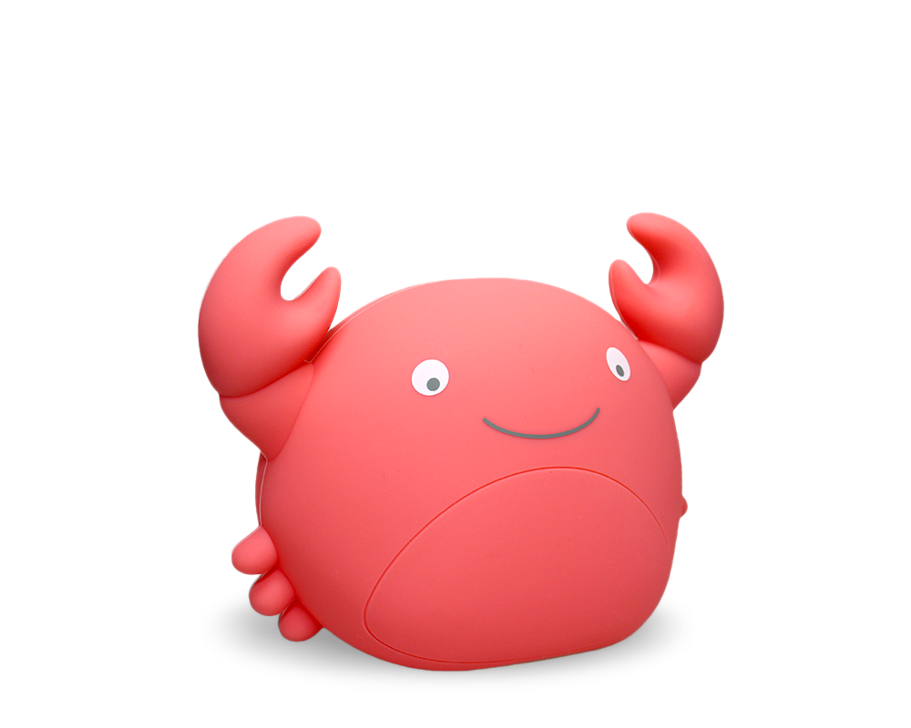 Theo krab KORAAL LED LICHTJE, USB recharge | H 12,8 x 18 x 9,6 cm
