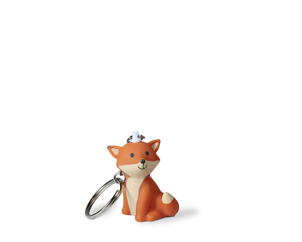 CESAR FOX ORANJE SLEUTELHANGER H 5 x Ø 3,5 cm