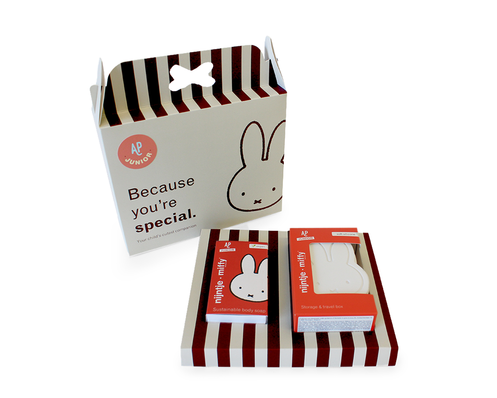 nijntje WIT-ROOD Geschenkdoos | zeepje + zeepdoosje